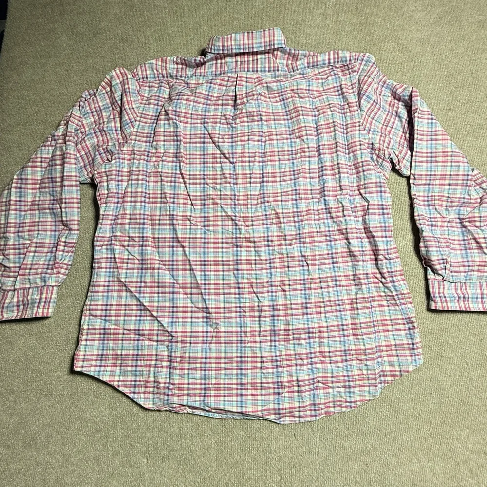 Polo Ralph Lauren Shirt Mens XXL Pink Blue Plaid Classic Fit Oxford Button Down - Picture 5 of 16